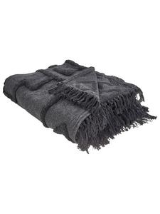 Мягкое одеяло CHACK серо-черного цвета - (Ш) 220 x (В) 1 x (Д) 240 см Beliani