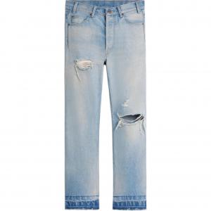 Джинсы Wesley Distressed прямого кроя CELINE, светло-голубой