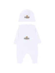 Комплект боди с логотипом Moschino Kids, белый