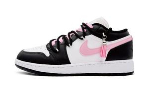 Air 1 Амортизирующие Износостойкие Низкие Детские Баскетбольные Кроссовки Черный Розовый Подростки Jordan
