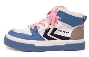 Feiyue Высокие женские кроссовки для скейтбординга бежевого/синего/черного цвета