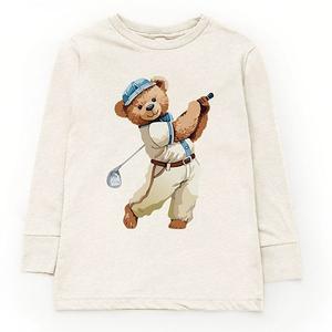 Футболка с длинным рукавом Watercolor golf bear для детей The Juniper Shop, Natural