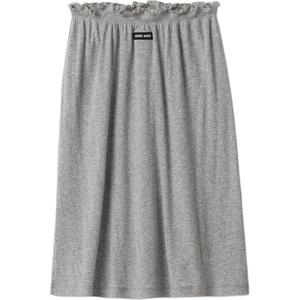 Ребристая джерсей юбка MIU MIU, серый