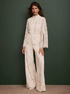 Широкие брюки на шнуровке Mint Velvet, White Ivory