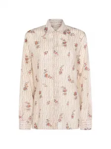 Рубашка с цветочным принтом Valentino Garavani, бежевый