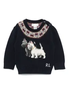 Свитер вязки интарсия POLO RALPH LAUREN KIDS, синий