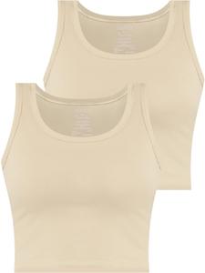 Топ Janice 2 x Damen crop Namlea, бежевый