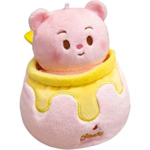 Плюшевый брелок медвежонок в бидончике высотой 18см MORTEN SOLUM, розовый