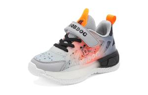 Детская обувь для повседневной жизни с амортизацией и износостойкостью BOBDOG, черный/серый