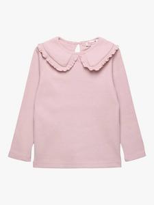 Детская блузка с длинными рукавами и кружевным воротником из хлопка Grace Trotters, Dusky Pink