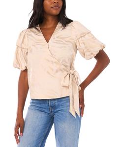 Женский топ с V-образным вырезом и рукавами-фонариками, с запахом и завязками Vince Camuto, Birch