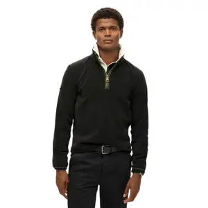 Свитер Superdry Estate Fleece half zip, черный
