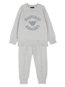 Спортивный костюм из джерси с логотипом Emporio Armani Kids, серый