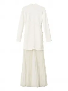 Макси-платье из трикотажа с тюлем Twinset, белый
