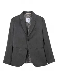 Однобортный блейзер BOSS Kidswear, серый