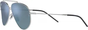 Солнцезащитные очки Ray-Ban Unisex Rbr0101s Aviator Reverse Aviator, Silver/Dark Grey Mirrored Turquoise