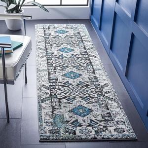 Ковер-дорожка SAFAVIEH, 69 x 183 см, Vintage Hamadan Collection - , Dark Grey & Ivory, традиционный восточный дизайн, не линяет и прост в уходе, идеален для помещений с высокой проходимостью в гостиной, спальне (VTH211H)