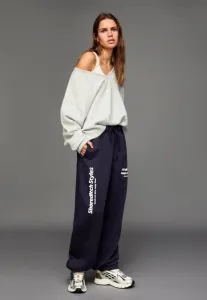 Спортивные штаны с принтом Bershka, Royal Blue