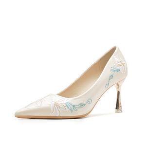 Туфли на тонком каблуке высотой 7,5 см для женщин YAFEI XUANYU, Apricot