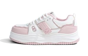 RENBEN Дышащие низкие скейтерские туфли для увеличения роста женские розово-белые, цвет Pink White