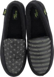 Мокасины для мужчин Western Chief - теплые домашние тапочки с флисом, для дома и улицы, черный