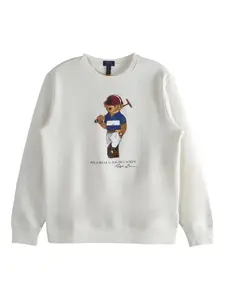 Свитшот с графическим принтом и круглым вырезом Polo Ralph Lauren Kids, белый
