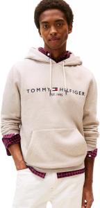 Мужская флисовая толстовка Tommy Hilfiger средней плотности с вышитым логотипом, также доступна в размерах для больших и высоких размеров, Heathered Pebble