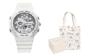 Disney Часы Mickey Series Quartz Movement Resin Strap Watch Unisex Silver Dial