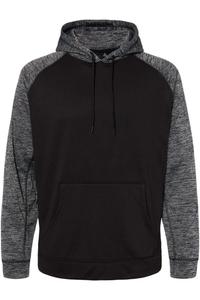 Свитшот-пуловер Burnside Performance Raglan, цвет black/ heather charcoal