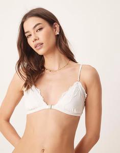 Бюстгальтер-топ с кружевной отделкой Abercrombie & Fitch белого цвета