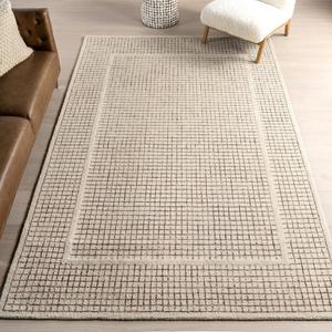 nuLOOM Emaline Geometric ковер 290 x 412 см из шерсти для гостиной, спальни, столовой, кухни, ivory/brown