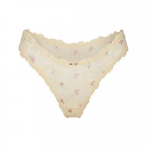 Skims Коллекция ко Дню святого Валентина SS25 стрейч кружевное бикини женское 1 упаковка принт Butter Rose Bud