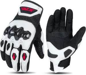 Мотоциклетные перчатки MOTOCENTRIC из карбоновой кожи для мужчин и женщин, с двумя пальцами, сенсорным экраном, для мотокросса, дышащие, летние, для езды на велосипеде, гонок, велоспорта (красные, XL), red