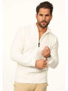 CARISMA Вязаный свитер - мягкий свитер крупной вязки Troyer для мужчин, цвет экрю