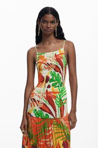 Тропическое платье с оборками