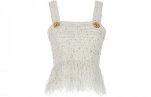 Balmain Женские майки белого цвета с квадратным воротником, средней толщины, другие варианты