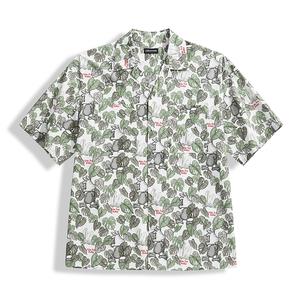 PEACEBIRD MEN Рубашка мужская Aqua Foam Green Lapel Moderate Hawaii