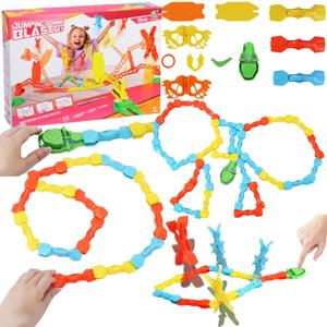 Набор для укладки красочных блоков домино с зажимами для прыжков, 72 элемента Import ProNice