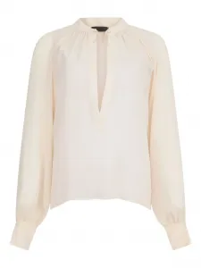 Блузка, украшенная жемчугом LIU JO, нейтральный