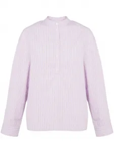 Поплиновая блузка в полоску YVES SALOMON, розовый