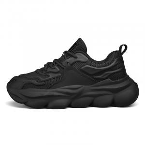 NANJIREN Скользоустойчивые, износостойкие, дышащие, увеличивающие рост мужские повседневные кеды низкие черные, цвет Black