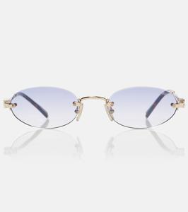 Овальные солнцезащитные очки Logo Miu Miu