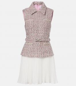 Многослойное мини-платье Self-Portrait, розовый