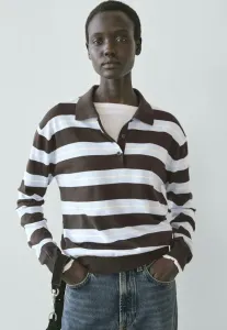 Полосатый свитер с длинными рукавами Massimo Dutti, Dark Brown