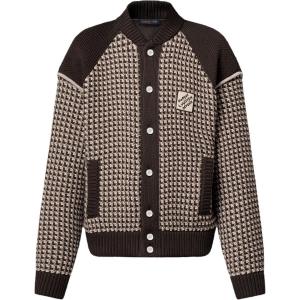 LOUIS VUITTON Вязаная хлопковая жаккардовая бомбер, Brown