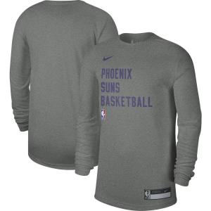 Футболка унисекс с длинным рукавом для тренировок на корте Legend Heather Grey Phoenix Suns 2023/24 Nike
