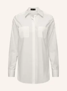Блузка современного кроя, длинные рукава, рубашечный воротник  Van Laack, белый