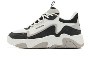 Высокие кроссовки для скейтбординга с увеличенной высотой покрытия, устойчивые к истиранию и скольжению, женские, бело-черные QIAODAN, цвет слоновая кость/черный - на флисовой подкладке