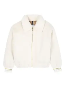 Шуба из искусственного меха на молнии BOSS Kidswear, белый