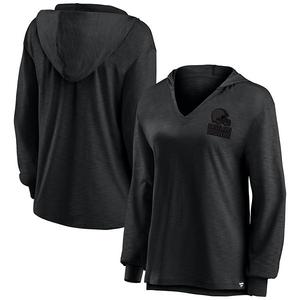Женская худи v-neck с длинным рукавом Cleveland Browns Blackout Slub Fanatics